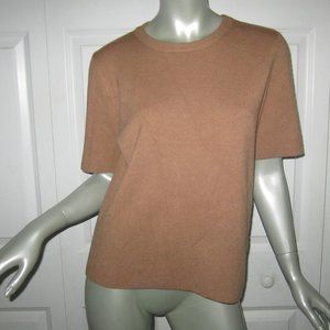 T TAHARI Brown Short Sleeve Sweater Size Medium NWT